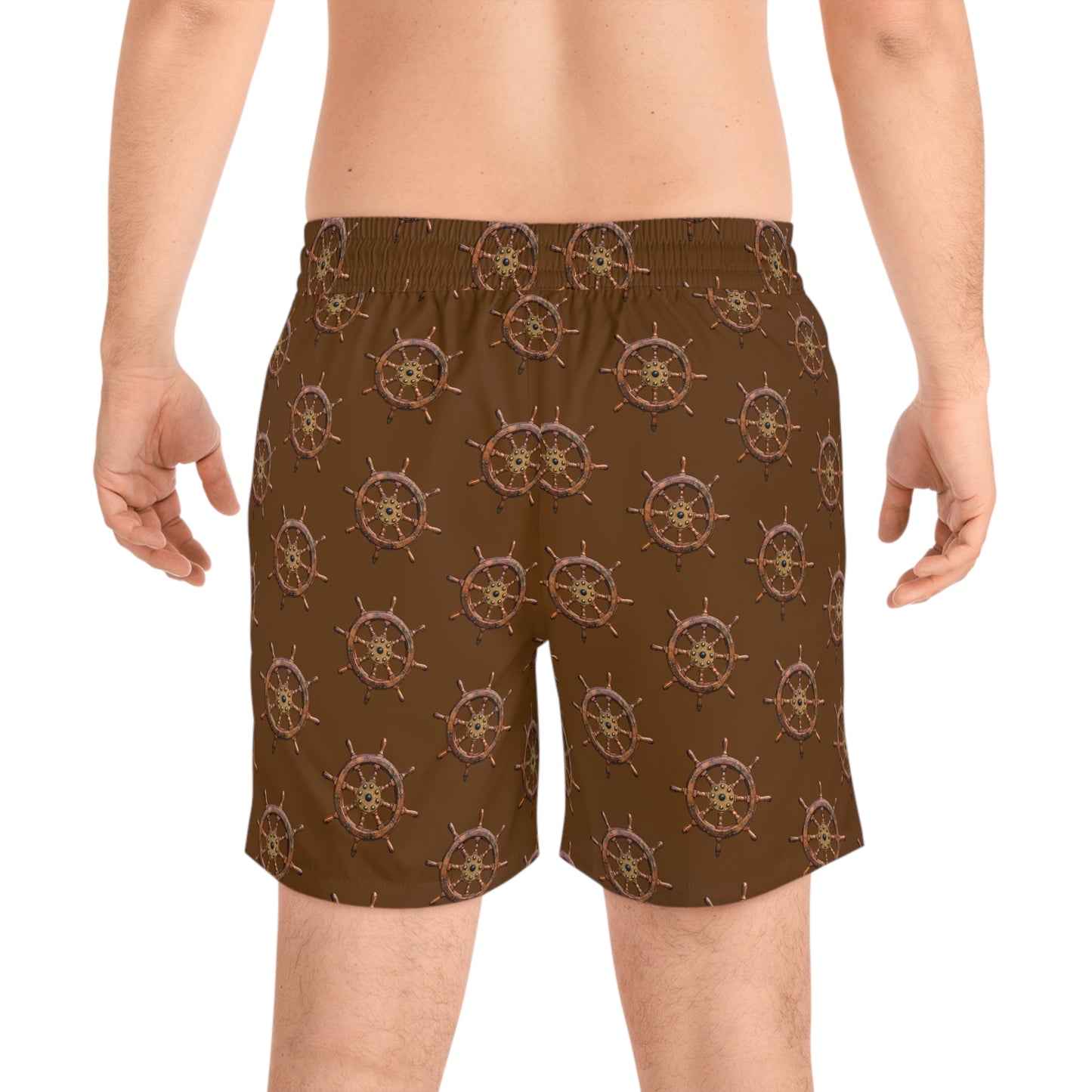 Men's Swim Shorts with Captains Wheel Design