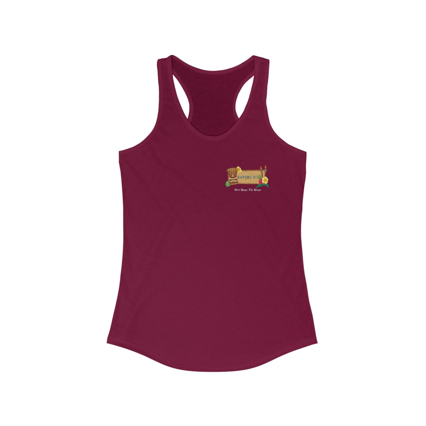 Bayside Co "One Stop, Tiki Shop" Women's Razorback Tank Top