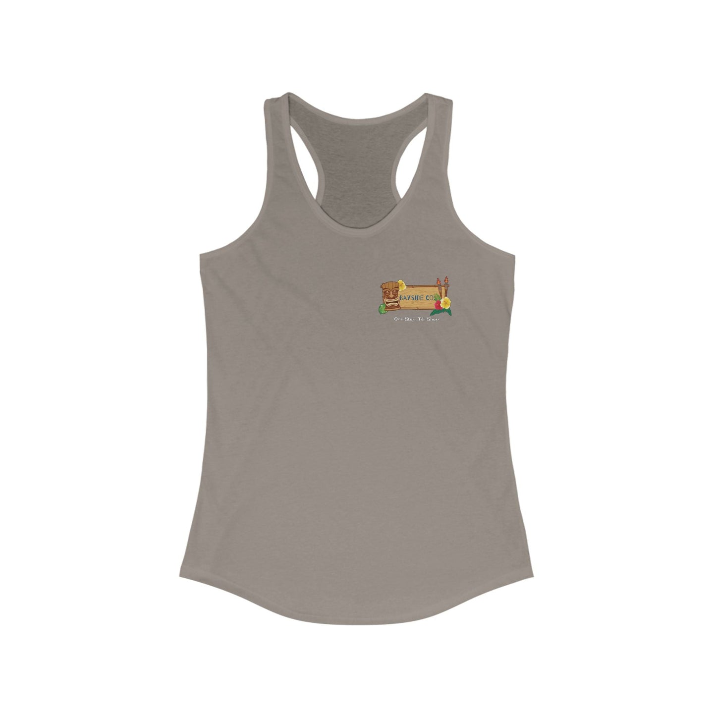 Bayside Co "One Stop, Tiki Shop" Women's Razorback Tank Top