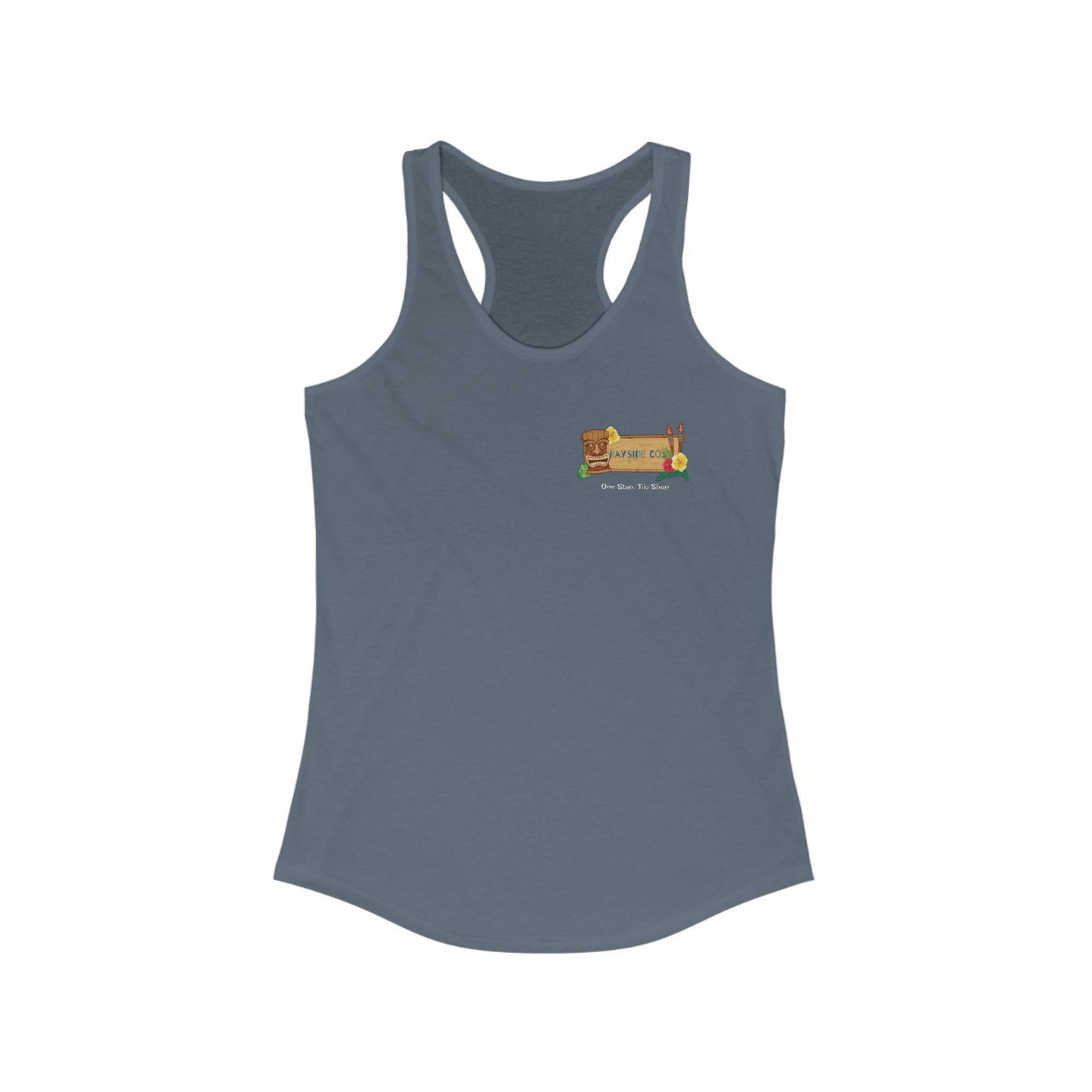 Bayside Co "One Stop, Tiki Shop" Women's Razorback Tank Top