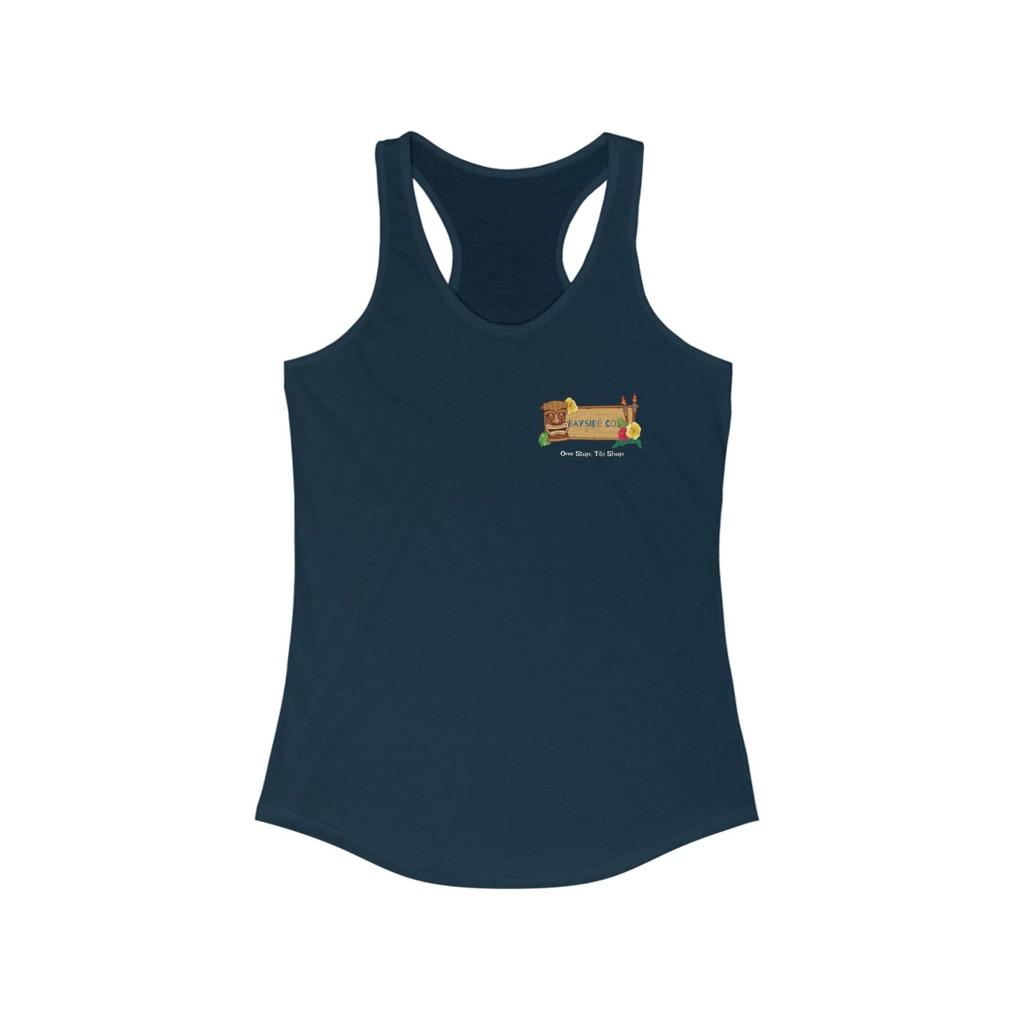 Bayside Co "One Stop, Tiki Shop" Women's Razorback Tank Top