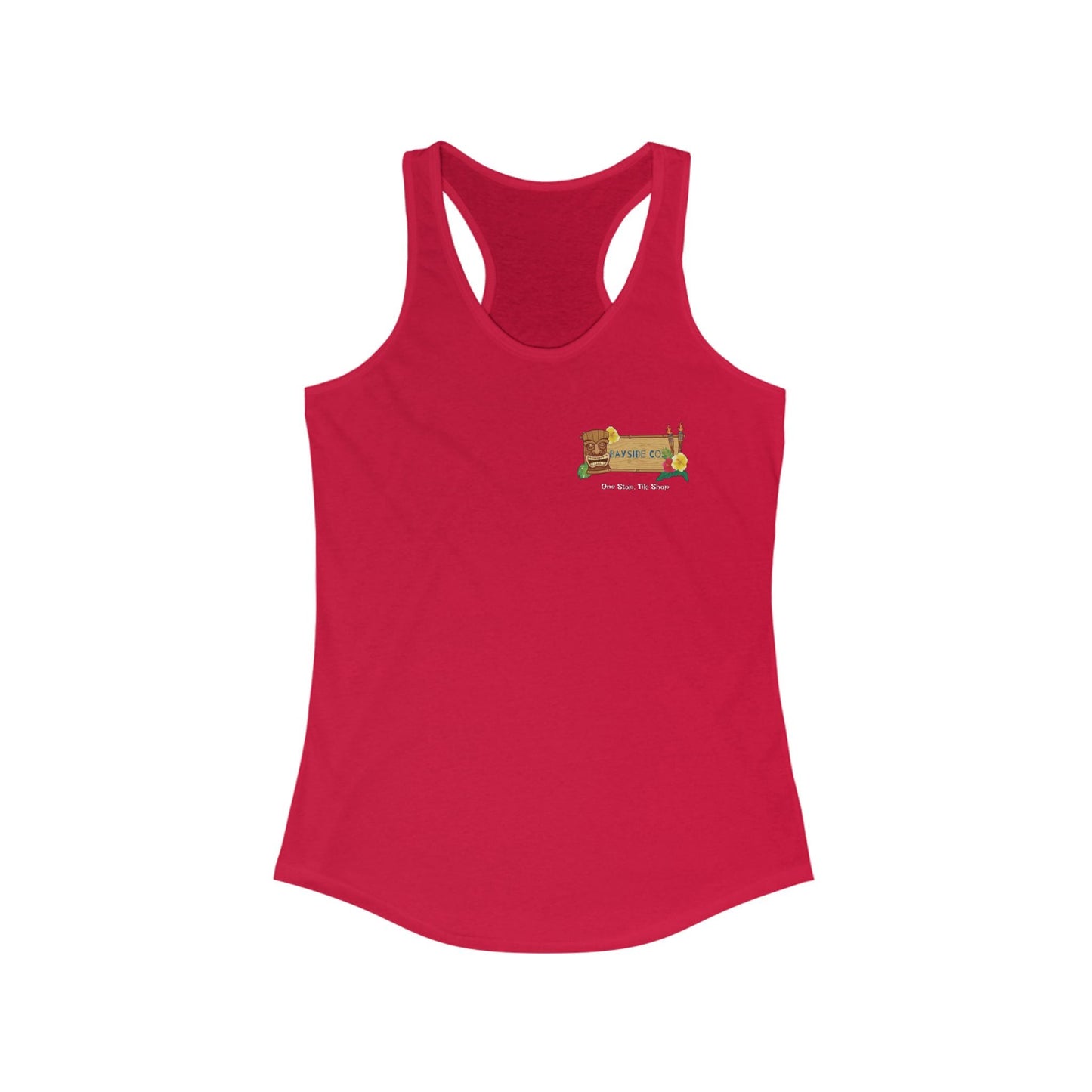 Bayside Co "One Stop, Tiki Shop" Women's Razorback Tank Top
