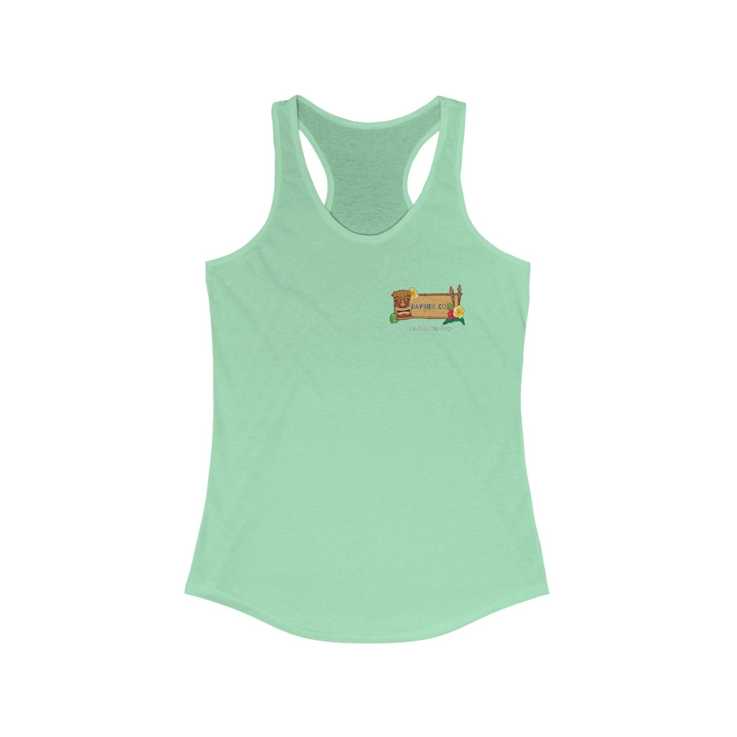 Bayside Co "One Stop, Tiki Shop" Women's Razorback Tank Top
